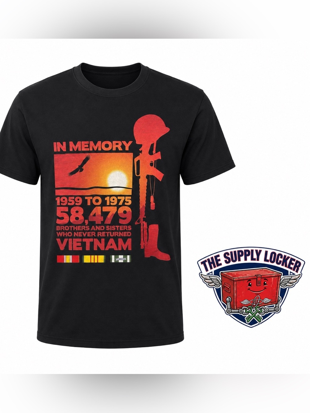 Vietnam Memorial Graphic T Shirt Mens 2XL Black Gildan Softstyle Military